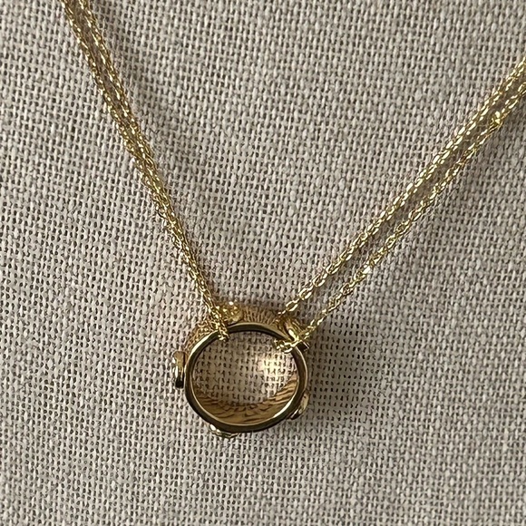 Tory Burch Miller Stud Circle Pendant Necklace - Picture 3 of 9